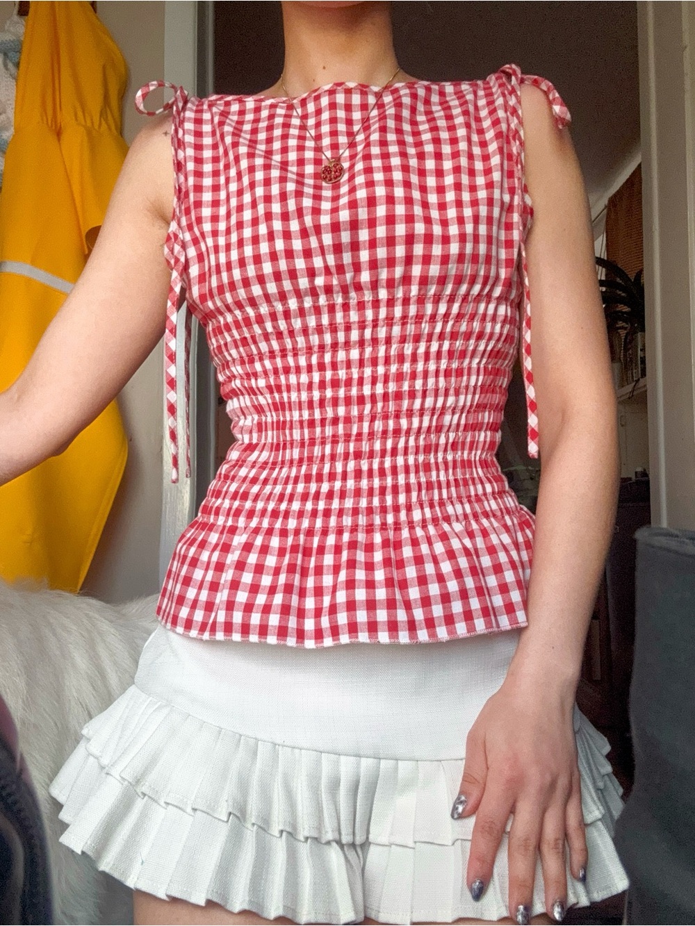 3/$25 SHEIN Red Gingham Top
